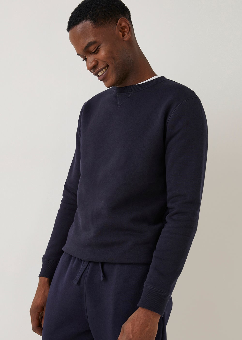 Navy Embroidered Crew Neck Sweatshirt